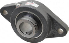 Browning - 1" ID, 5-9/16" OAL x 3-1/8" OAH 2-Bolt Flange - 2,567 Lb Static Cap, 4,381 Lb Dyn Cap, 4-19/32" Btw Mnt Hole Ctrs, Cast Iron - USA Tool & Supply