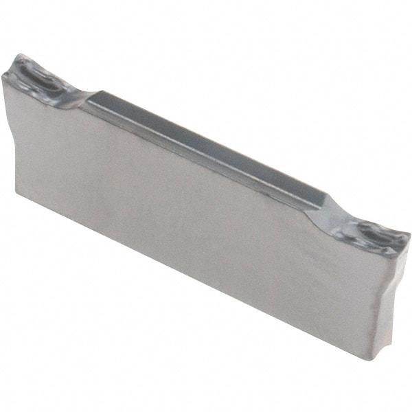 Iscar - DGR2002 IC908 Grade, 0.0787" Cutting Width, Carbide Cutoff Insert - 15° Right Hand Lead Angle, 0.0079" Cnr Rad, TiAlN Coated, Double End - USA Tool & Supply