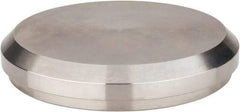 VNE - 4", Bevel Seat Style, Sanitary Stainless Steel Pipe End Cap - Plain End Cap Connection, Grade 316/316L - USA Tool & Supply