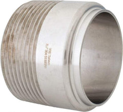 VNE - 2-1/2", Weld Style, Sanitary Stainless Steel Pipe Adapter - MNPT x Butt Weld Connection, Grade 304 - USA Tool & Supply