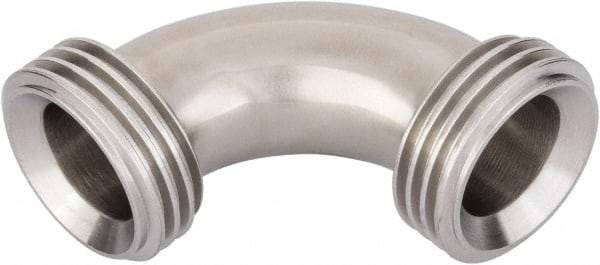 VNE - 1", Bevel Seat Style, Sanitary Stainless Steel Pipe 90° Elbow - Threaded Ends Connection, Grade 304 - USA Tool & Supply