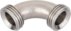 VNE - 1", Bevel Seat Style, Sanitary Stainless Steel Pipe 90° Elbow - Threaded Ends Connection, Grade 304 - USA Tool & Supply
