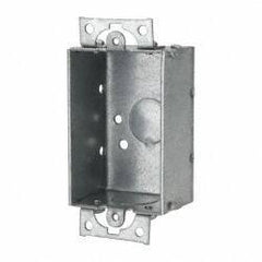 Cooper Crouse-Hinds - 1 Gang, (3) 1/2" Knockouts, Steel Rectangle Switch Box - 3" Overall Height x 2" Overall Width x 1-1/2" Overall Depth - USA Tool & Supply