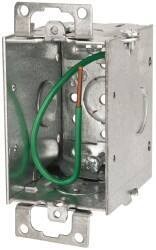 Cooper Crouse-Hinds - 1 Gang, (7) 1/2" Knockouts, Steel Rectangle Switch Box - 3" Overall Height x 2" Overall Width x 2-1/2" Overall Depth - USA Tool & Supply
