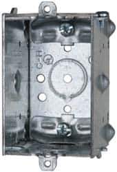 Cooper Crouse-Hinds - 1 Gang, (7) 1/2" Knockouts, Steel Rectangle Switch Box - 3" Overall Height x 2" Overall Width x 2-1/2" Overall Depth - USA Tool & Supply