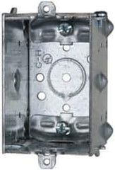 Cooper Crouse-Hinds - 1 Gang, (7) 1/2" Knockouts, Steel Rectangle Switch Box - 3" Overall Height x 2" Overall Width x 2-1/2" Overall Depth - USA Tool & Supply