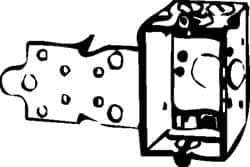 Cooper Crouse-Hinds - 1 Gang, (9) 1/2" Knockouts, Steel Rectangle Switch Box - 3" Overall Height x 2" Overall Width x 2-1/2" Overall Depth - USA Tool & Supply