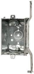 Cooper Crouse-Hinds - 1 Gang, (9) 1/2" Knockouts, Steel Rectangle Switch Box - 3" Overall Height x 2" Overall Width x 2-1/2" Overall Depth - USA Tool & Supply