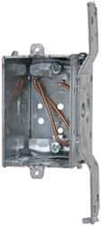Cooper Crouse-Hinds - 1 Gang, (9) 1/2" Knockouts, Steel Rectangle Switch Box - 3" Overall Height x 2" Overall Width x 2-1/2" Overall Depth - USA Tool & Supply