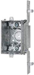 Cooper Crouse-Hinds - 1 Gang, (9) 1/2" Knockouts, Steel Rectangle Switch Box - 3" Overall Height x 2" Overall Width x 2-1/2" Overall Depth - USA Tool & Supply