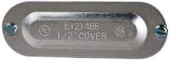 Cooper Crouse-Hinds - 1/2" Trade, Aluminum Conduit Body Cover Plate - Use with Series 5 Conduit Outlet Bodies - USA Tool & Supply