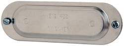 Cooper Crouse-Hinds - 1" Trade, Aluminum Conduit Body Cover Plate - Use with Series 5 Conduit Outlet Bodies - USA Tool & Supply