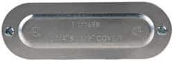 Cooper Crouse-Hinds - 1-1/4" & 1-1/2" Trade, Aluminum Conduit Body Cover Plate - Use with Series 5 Conduit Outlet Bodies - USA Tool & Supply