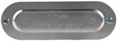 Cooper Crouse-Hinds - 1-1/4" & 1-1/2" Trade, Aluminum Conduit Body Cover Plate - Use with Series 5 Conduit Outlet Bodies - USA Tool & Supply