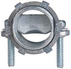 Cooper Crouse-Hinds - 3/4" Trade, Die Cast Zinc Squeeze Clamp Straight FMC Conduit Connector - Noninsulated - USA Tool & Supply