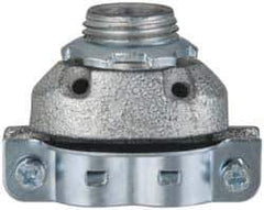 Cooper Crouse-Hinds - 3/8" Trade, Malleable Iron Threaded Angled FMC Conduit Connector - Noninsulated - USA Tool & Supply