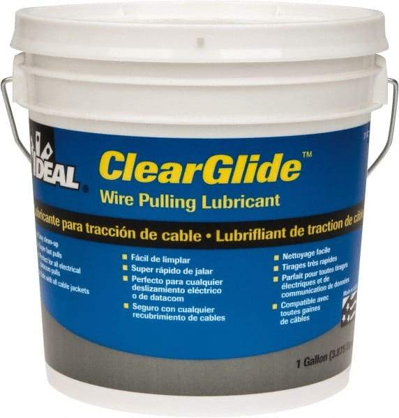 Ideal - 1 Gallon Pail, Clear Wire Pulling Lubricant Gel - 30 to 180°F, RoHS Compliant, UL Listed - USA Tool & Supply