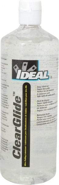 Ideal - 1 Quart Squeeze Bottle, Clear Wire Pulling Lubricant Gel - 30 to 180°F, RoHS Compliant, UL Listed - USA Tool & Supply