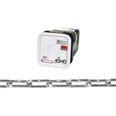 Campbell - #2/0 Welded Straight Link Coil Chain - 520 Lb Capacity, Zinc Plated Finish - USA Tool & Supply