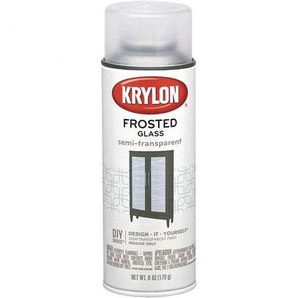 Krylon - Frosted Glass (Color), Frosted, Glass Frosting Spray Paint - 6 oz Container - USA Tool & Supply