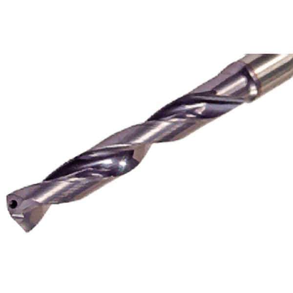 Iscar - 16.4mm 140° Solid Carbide Jobber Drill - TiAlN Finish, Right Hand Cut, Spiral Flute, Straight Shank, 143mm OAL, Standard Point - USA Tool & Supply