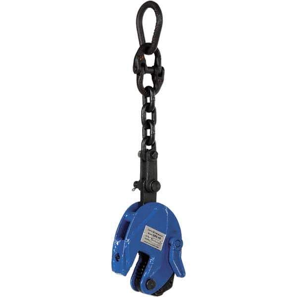 Vestil - 1,000 Lbs. Load Capacity Plate Clamp - 0.6 Inch Max Thickness, 1-1/2 Inch Throat Depth and 2-1/4 Inch Bale Opening - USA Tool & Supply
