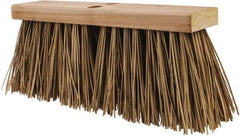 Rubbermaid - 16" Rough Surface Palmyra Push Broom - 6" Bristle Length, Wood Block, Tapered Handle Connection, Handle Sold Separately - USA Tool & Supply