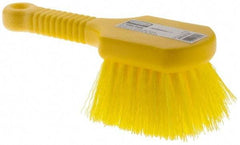 Rubbermaid - Synthetic Utility Scrub Brush - 8" OAL, Short Handle, Yellow, Plastic Block - USA Tool & Supply