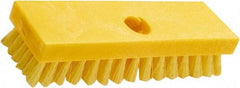 Rubbermaid - 1" Bristle Length, Polypropylene Scrub Brush - 8" OAL, Threaded Handle, Yellow, Plastic Block - USA Tool & Supply