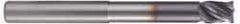 Accupro - 3/8", 4 Flute, Single End, Solid Carbide, 0.02" Corner Radius End Mill - 4" OAL, Right Hand Flute, 1/2" LOC, Right Hand Cut, 2-1/8" Extended Reach - USA Tool & Supply
