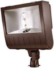 Cooper Lighting - 1 Head, 120/208/240/277 Volt, 400 Watt, Pulse Start Metal Halide Floodlight Fixture - Slipfitter Mounted, 20-1/2" Long x 9-1/2" Wide x 27-1/2" High, Aluminum Housing - USA Tool & Supply