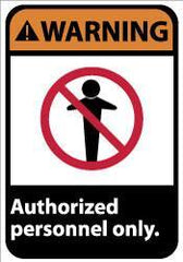 NMC - "Warning - Authorized Personnel Only", 14" Long x 10" Wide, Aluminum Safety Sign - Rectangle, 0.04" Thick, Use for Security & Admittance - USA Tool & Supply