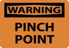 NMC - "Warning - Pinch Point", 10" Long x 14" Wide, Aluminum Safety Sign - Rectangle, 0.04" Thick, Use for Accident Prevention - USA Tool & Supply