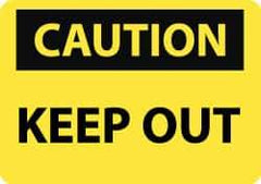 NMC - "Caution - Keep Out", 20" Long x 28" Wide, Rigid Plastic Safety Sign - Rectangle, 0.05" Thick, Use for Accident Prevention - USA Tool & Supply