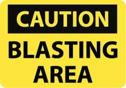 NMC - "Caution - Blasting Area", 20" Long x 28" Wide, Rigid Plastic Safety Sign - Rectangle, 0.05" Thick, Use for Accident Prevention - USA Tool & Supply