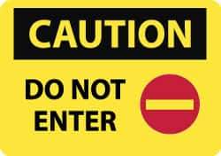 NMC - "Caution - Do Not Enter", 20" Long x 28" Wide, Aluminum Safety Sign - Rectangle, 0.04" Thick, Use for Security & Admittance - USA Tool & Supply
