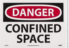 NMC - "Danger - Confined Space", 10" Long x 14" Wide, Pressure-Sensitive Vinyl Safety Sign - Rectangle, 0.004" Thick, Use for Accident Prevention - USA Tool & Supply