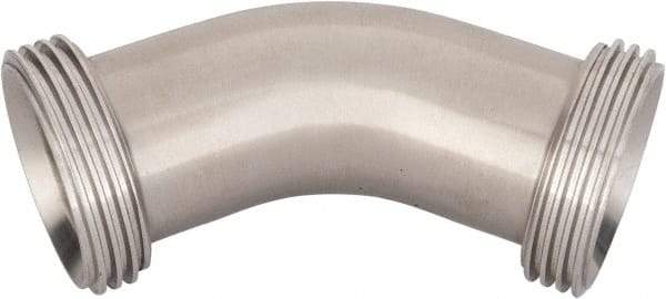 VNE - 1-1/2", Bevel Seat Style, Sanitary Stainless Steel Pipe 45° Elbow - Threaded Ends Connection, Grade 316/316L - USA Tool & Supply