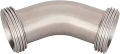 VNE - 1-1/2", Bevel Seat Style, Sanitary Stainless Steel Pipe 45° Elbow - Threaded Ends Connection, Grade 316/316L - USA Tool & Supply