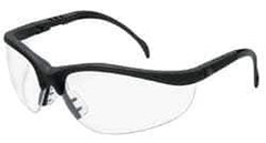 MCR Safety - Clear Lenses, Framed Safety Glasses - Scratch Resistant, Black Plastic Frame, Size Universal, Wrap Around - USA Tool & Supply