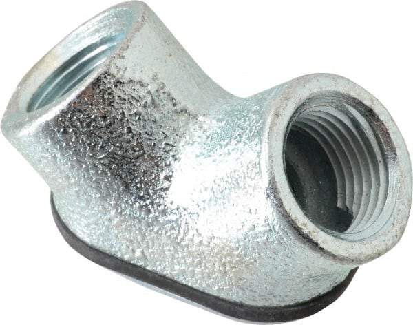 Cooper Crouse-Hinds - 1/2" Trade, Malleable Iron Threaded Angled Rigid/Intermediate (IMC) Conduit Elbow - Insulated - USA Tool & Supply