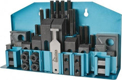 Gibraltar - 52 Piece Fixturing Step Block & Clamp Set with 1" Step Block, 9/16" T-Slot, 1/2-13 Stud Thread - 7/8" Nut Width, 3, 4, 5, 6, 7 & 8" Stud Lengths - USA Tool & Supply