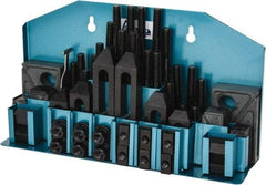 Gibraltar - 52 Piece Fixturing Step Block & Clamp Set with 25mm Step Block, 12mm T-Slot, M10x1.5 Stud Thread - 19mm Nut Width, 80, 110, 125, 150, 175 & 200mm Stud Lengths - USA Tool & Supply