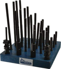 Gibraltar - 38 Piece, 3/8-16 Stud, 7/16" T Slot, T Nut & Stud Kit - 11/16" T-Slot Nut Width, 3, 4, 5, 6, 7, 8" Stud Lengths - USA Tool & Supply