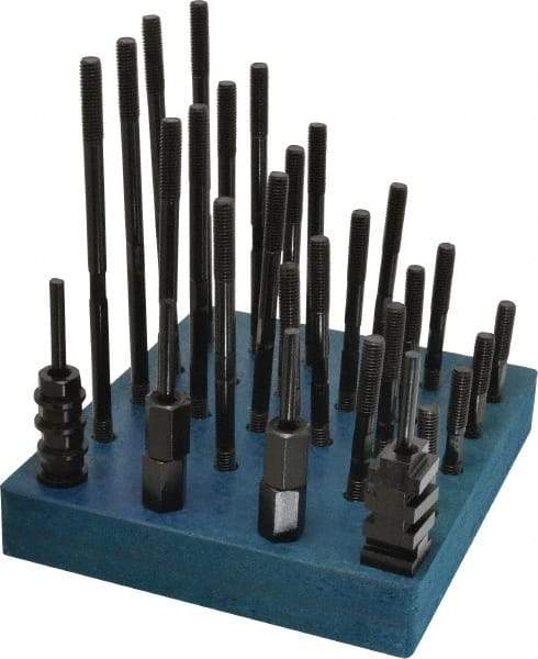 Gibraltar - 38 Piece, 3/8-16 Stud, 1/2" T Slot, T Nut & Stud Kit - 7/8" T-Slot Nut Width, 3, 4, 5, 6, 7, 8" Stud Lengths - USA Tool & Supply