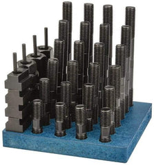 Gibraltar - 38 Piece, 3/4-10 Stud, 13/16" T Slot, T Nut & Stud Kit - 1-1/4" T-Slot Nut Width, 3, 4, 5, 6, 7, 8" Stud Lengths - USA Tool & Supply