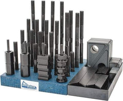 Gibraltar - 50 Piece Fixturing Step Block & Clamp Set with 1" Step Block, 5/8" T-Slot, 1/2-13 Stud Thread - 1" Nut Width, 3, 4, 5, 6, 7 & 8" Stud Lengths - USA Tool & Supply