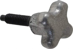 Gibraltar - 1/4-20 Lobed Shoulder Dog Point Tip Steel Thumb Screw - 1-3/4" OAL, 1-1/8" Head Diam x 3/4" Head Height, Black Oxide Finish - USA Tool & Supply