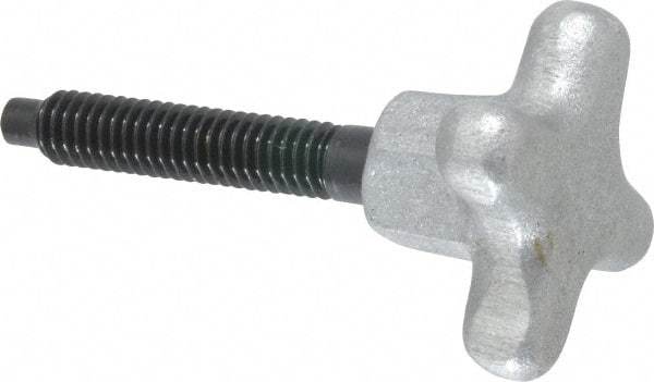 Gibraltar - 5/16-18 Lobed Shoulder Dog Point Tip Steel Thumb Screw - 2-5/8" OAL, 1-1/2" Head Diam x 7/8" Head Height, Black Oxide Finish - USA Tool & Supply