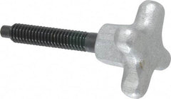 Gibraltar - 5/16-18 Lobed Shoulder Dog Point Tip Steel Thumb Screw - 2-5/8" OAL, 1-1/2" Head Diam x 7/8" Head Height, Black Oxide Finish - USA Tool & Supply